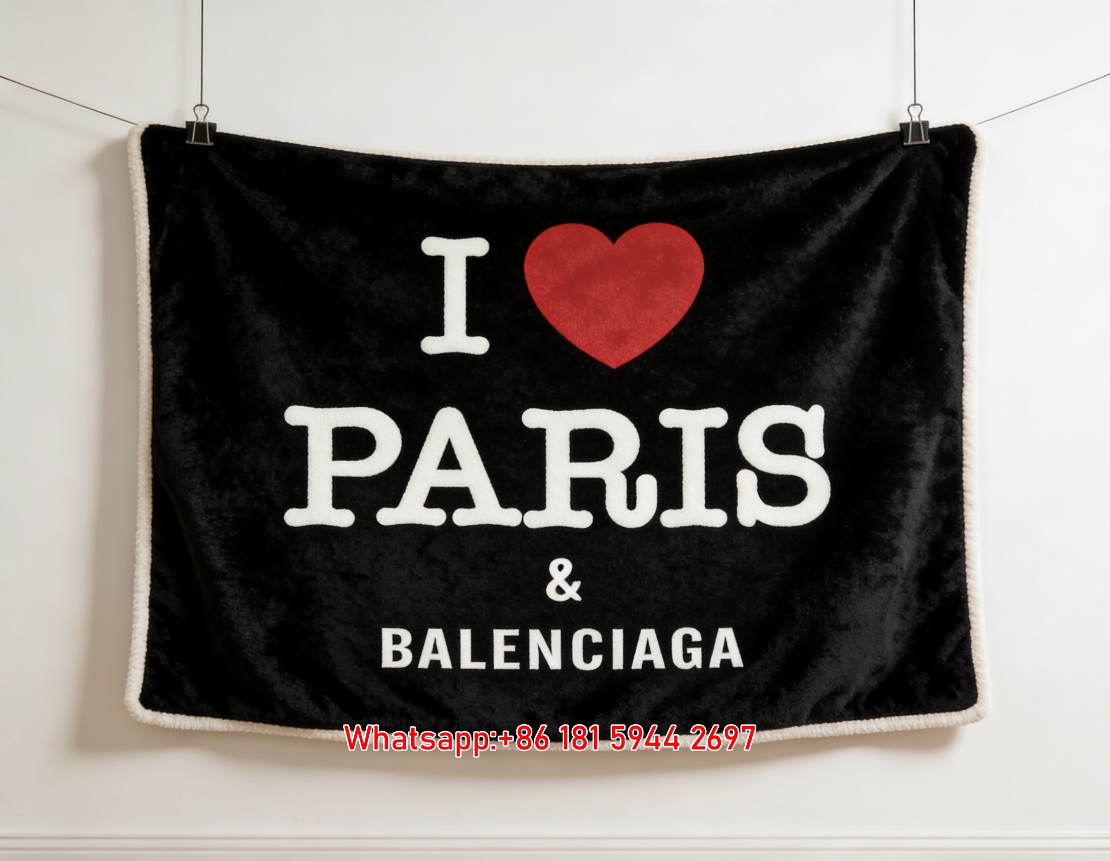 BALENCIAGA Paris Themed Flannel Sofa Throw Blanket for Wall Decor BA051